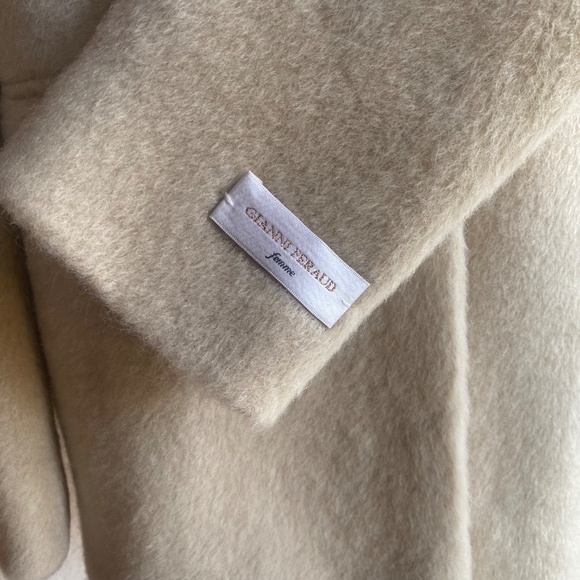 NWT Gianni Feraud pale camel top coat with notched lapel Size 10 - Picture 7 of 12